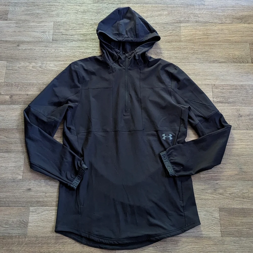 Under Armour Men's Vanish Water Resistant 1/4 Zip Pullover Black Jacket Size Med - Picture 2 of 6